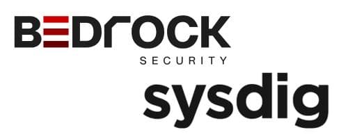 bedrock security sysdig logo on a white background