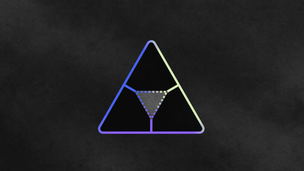A triangle split into three sections around a dotted gap at its center: every grant can be correct, and the gap is between them