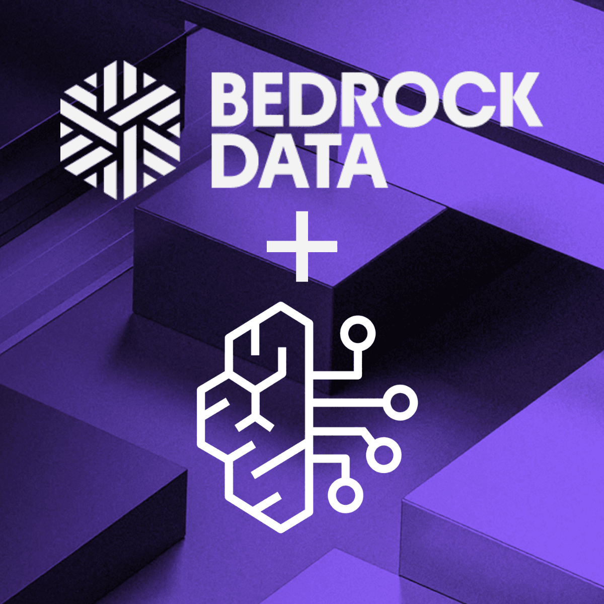 Bedrock Data logo, plus sign, and The Amazon Bedrock icon.